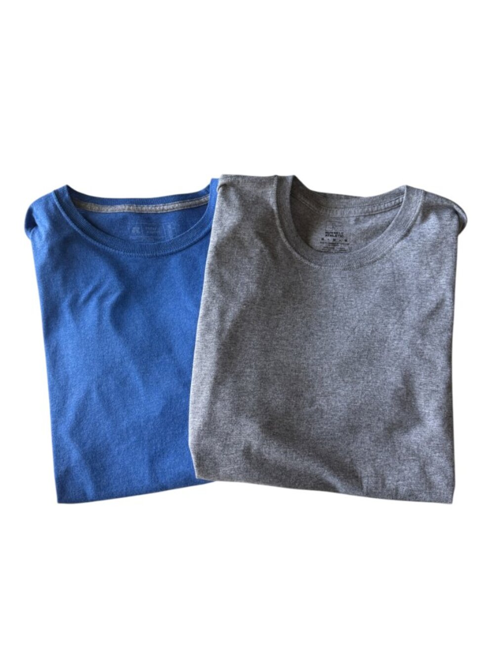 Russell Athletic men's 2/$10 gray and blue short sleeve crewneck t-shirt size M